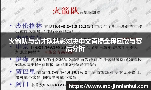火箭队与奇才队精彩对决中文直播全程回放与赛后分析